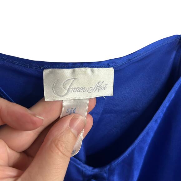 Y2K cobalt satin slip dress Inner Most Sears minimalist coquette‎ small - Picture 4 of 6